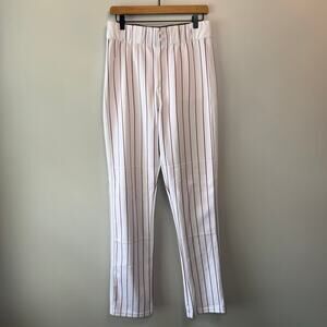 BSN Sports Men's New York Yankees Baseball Pants White Red Striped Size Medium